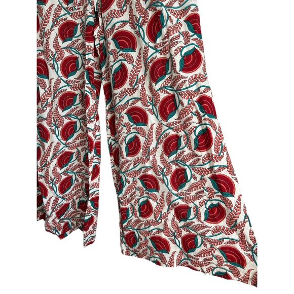 Utsa Women’s Size Medium Wide Leg Floral Block Print Drawstring Pants - Picture 3 of 6
